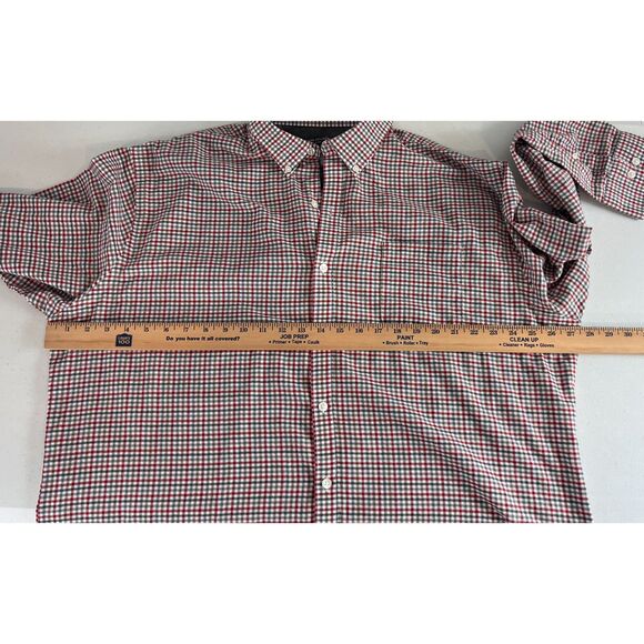 Van Heusen Men's Long Sleeve Lightweight Flannel Shirt Gray Green Tan Size XXL - Picture 6 of 9
